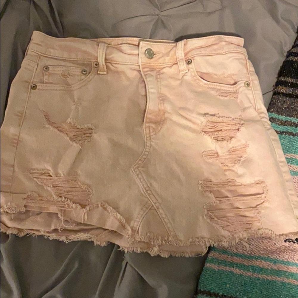 pale pink denim skirt - Picture 1 of 1